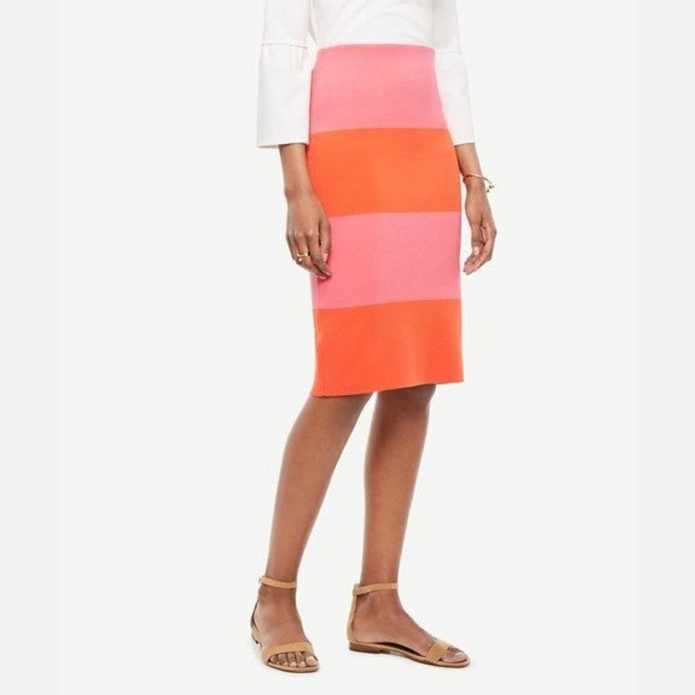 Ann Taylor Women's Colorblock Stripe Sweater Skirt - SP